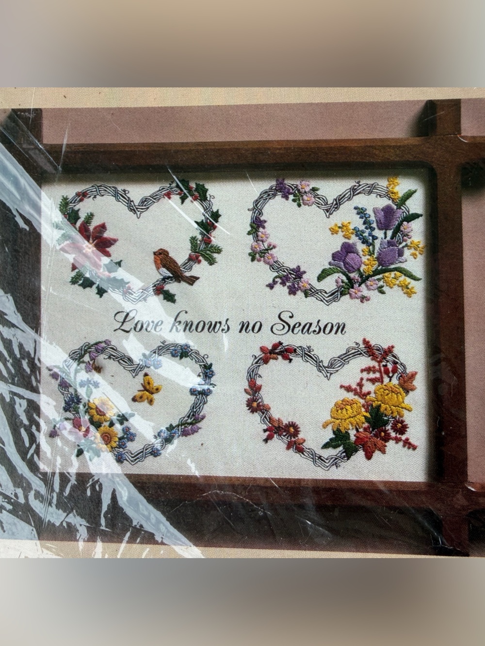 VTG โFour Seasonsโ Cross Stitch Kit